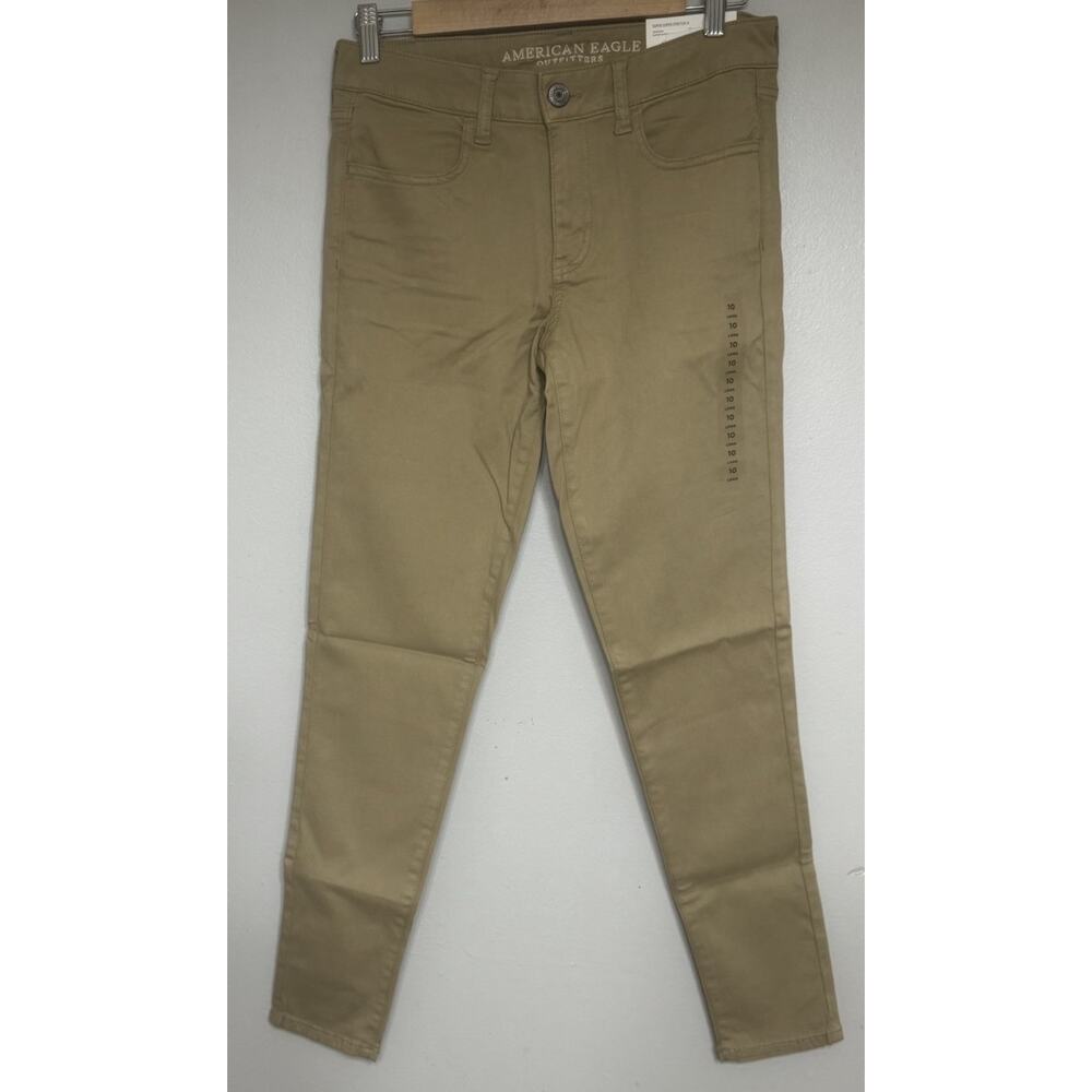 American Eagle Pants Women’s 10 Long Jegging Khaki Super Stretch Low Rise Chino